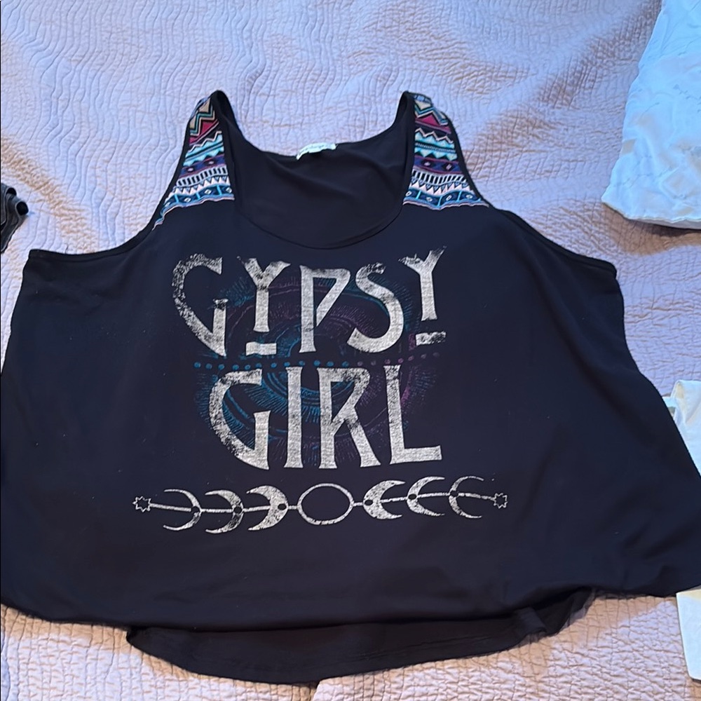 Love on a Hanger Black Silver Embellished Tank Top